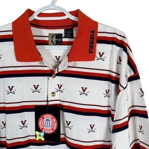 Vintage 90s Chiliwear Virginia Cavaliers Polo Shirt Mens XL All Over Print NEW